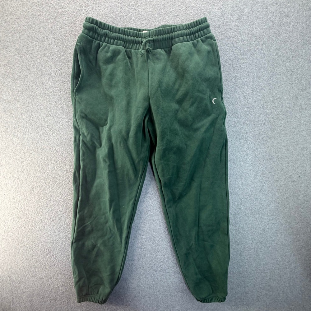 Zyia Active Forest Green Jogger Sweatpants Women Medium Cotton Spandex Moon Logo